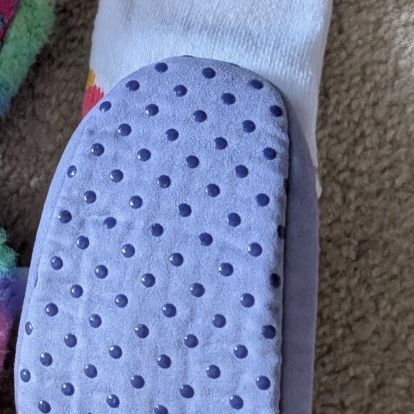 2-4T Jumping Beans striped high unicorn slipper socks - Picture 2 of 2